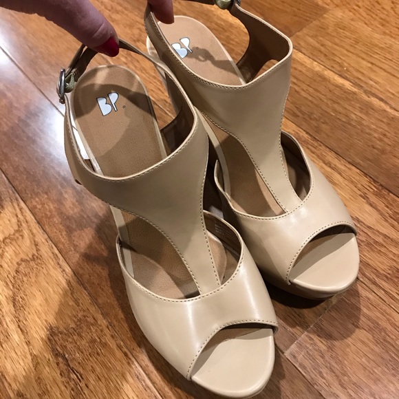 Nordstrom | Shoes | Nude Bp Peeptoe Wedges | Poshmark